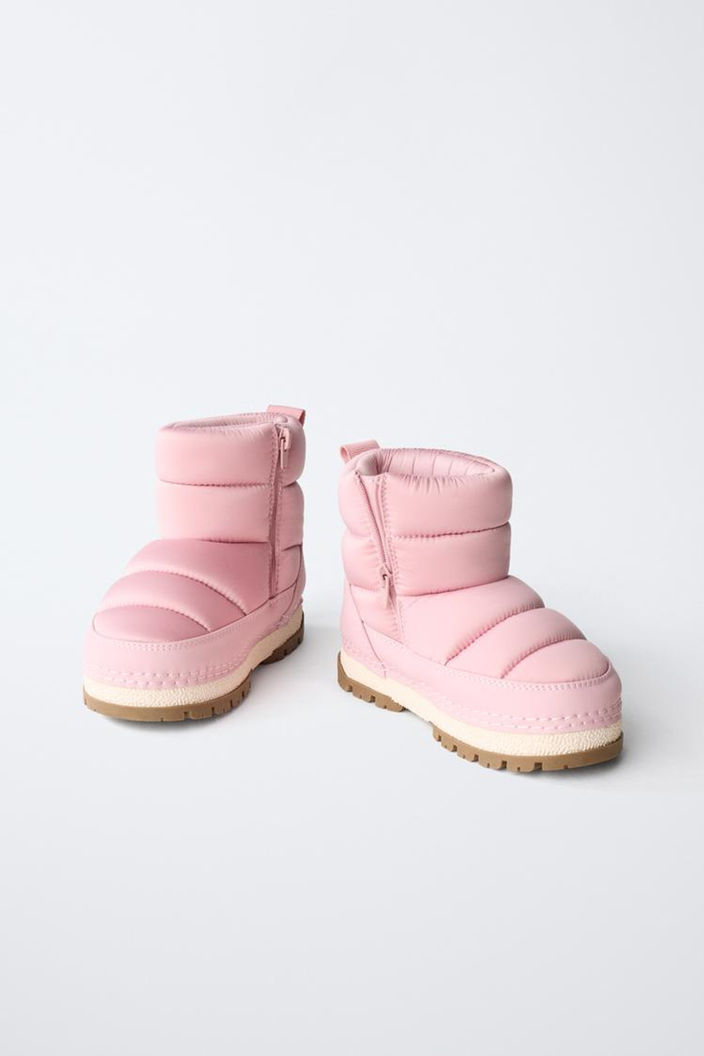 ZARA НЕЙЛОНОВЫЕ ЗИМНИЕ БОТИНКИ, РОЗОВЫЙ