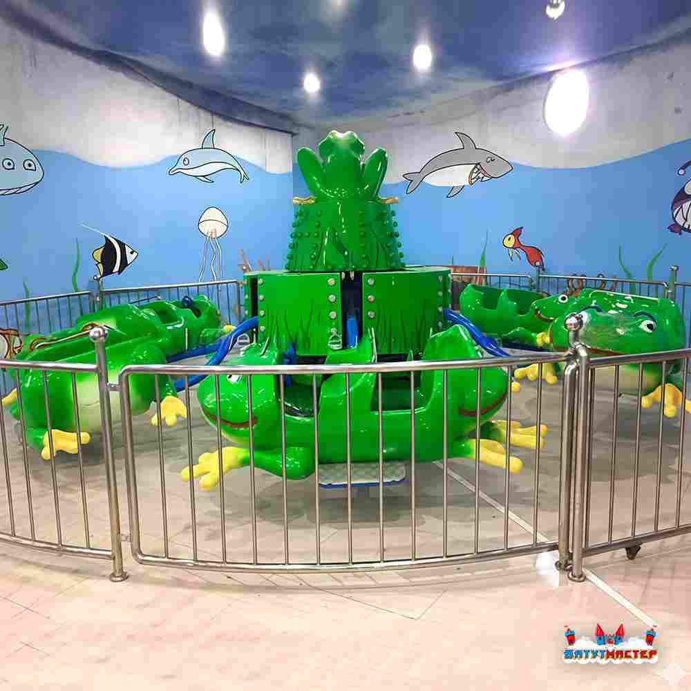 Электрическая Аттракцион карусель «Весёлые лягушата», 8×8×3,6 м