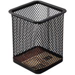 Стакан металлический DELI для пишущих принадлежностей, квадратный, черный