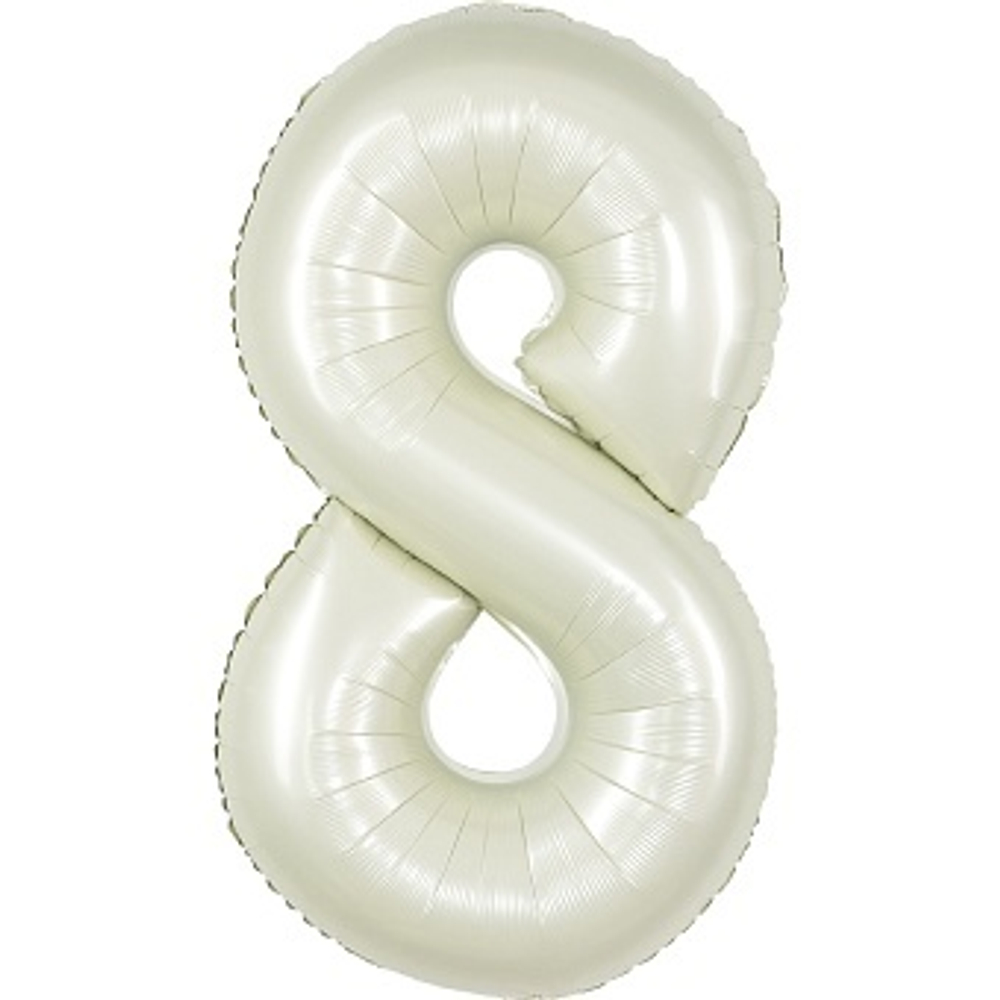 К Цифра 8 Белый песок Сатин (40''/102 см)