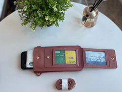 Мини-сумка из искусственной кожи для телефона и мелочей, розовая