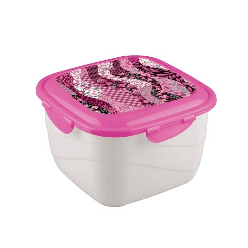 Контейнер для продуктов с декором click&lock 3,0 л "пэчворк" (микс)