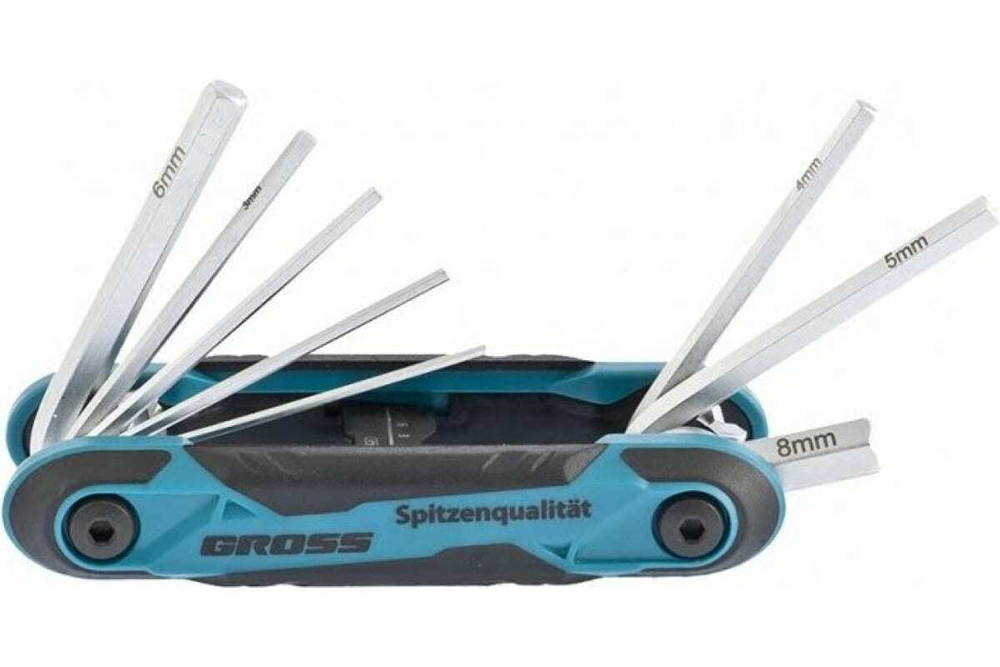 НАБОР КЛЮЧЕЙ ИМБУСОВЫХ GROSS НЕХ 1,5-8ММ CRV СКЛАДНЫЕ 8ШТ 16412