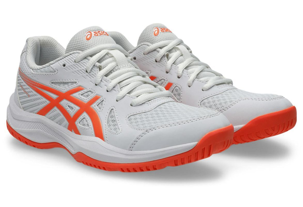 Женские кроссовки для бадминтона/сквоша Asics Upcourt 6 - white/vivid coral