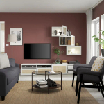 Комбинация для хранения ТВ - IKEA BESTÅ/BESTA, 190x42x240см, белый/светло-коричневый, БЕСТО ИКЕА