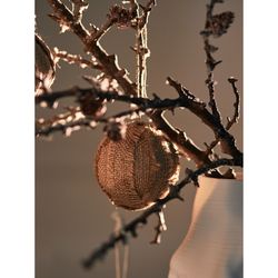 Набор елочных шаров Zero waste из джута из коллекции New Year Essential, 4 шт.