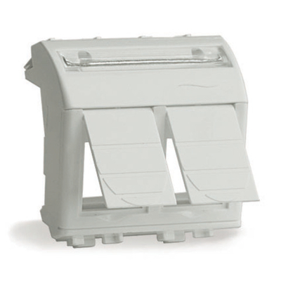 Адаптер для двух информационных разъемов Keystone, слоновая кость, 2мод.