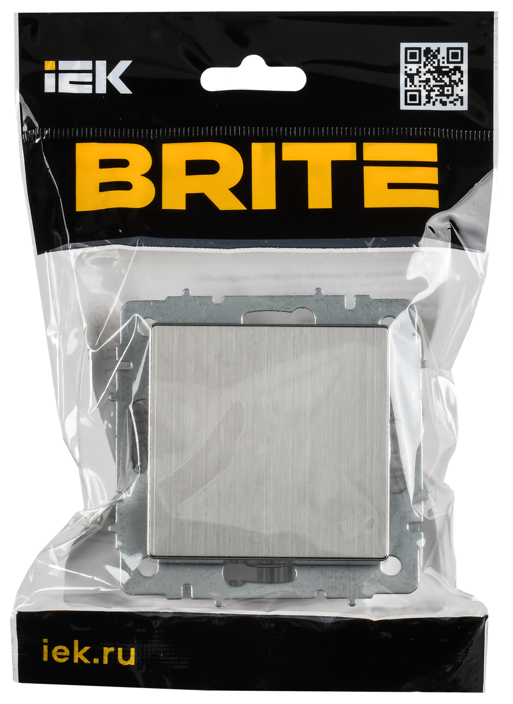 BRITE Выключатель 1-клавишный 10А ВС10-1-0-БрГН металл хром/никель IEK
