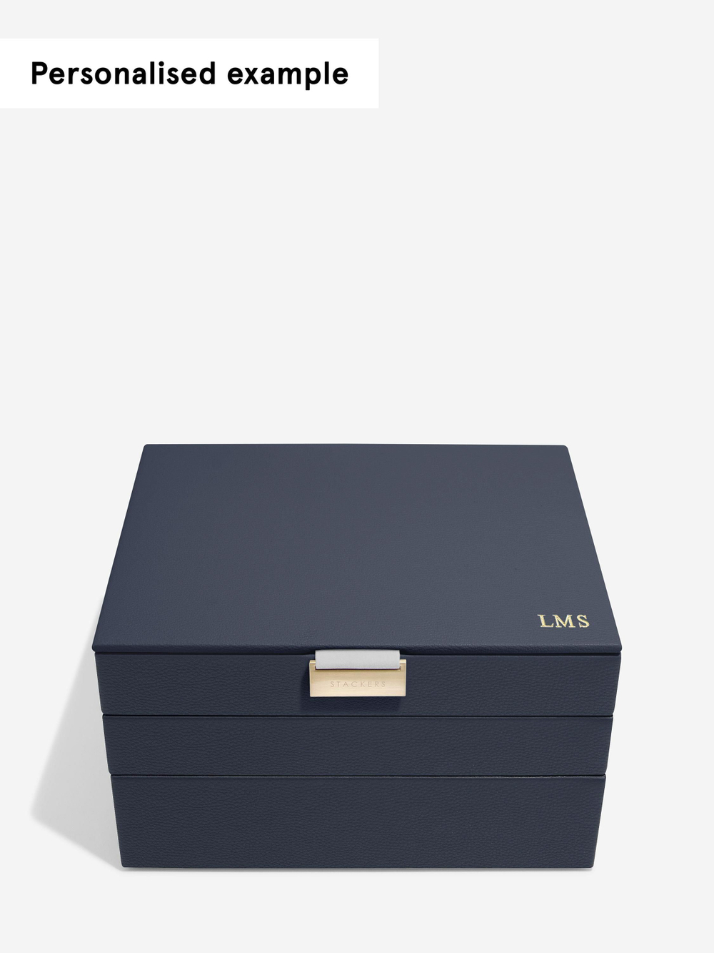Органайзер для украшений и часов Stackers Classic Jewellery Box, 3 секции -Dove Grey & Rose (Navy Blue / темно-синий / Navy Blue / Органайзер с крышкой)