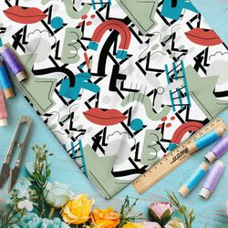 Ткань футер 2-х нитка лопасти, магниты и губы