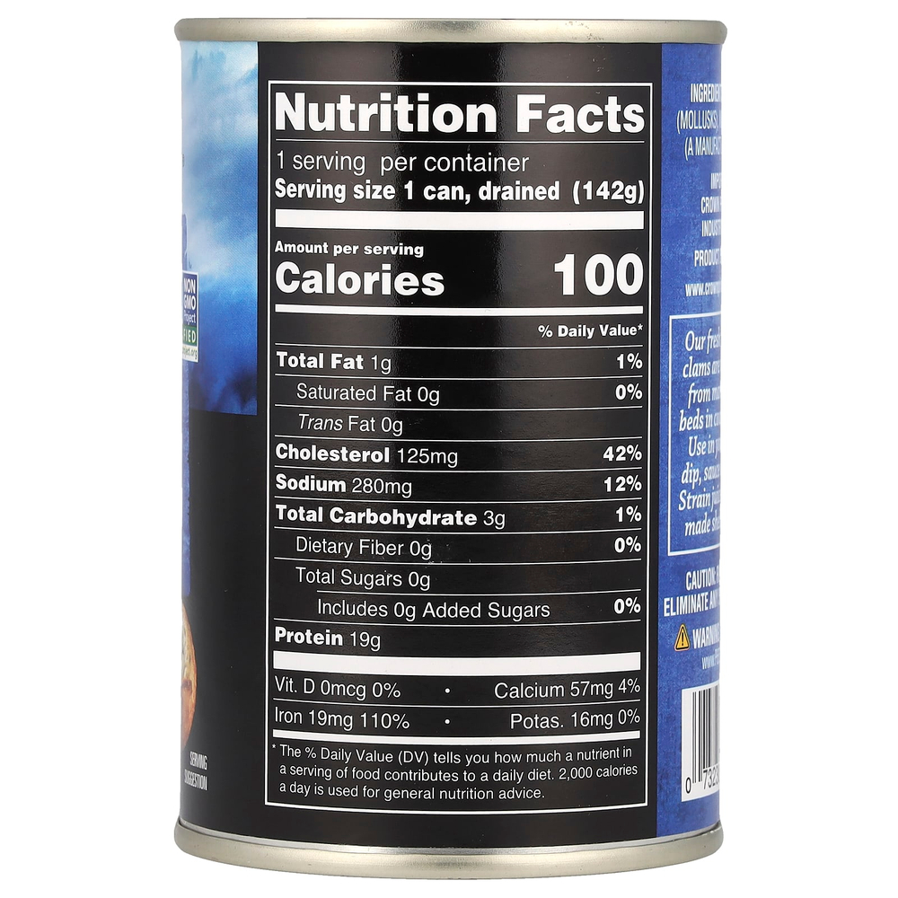 Crown Prince Natural, целые мини-моллюски, упакованные в воду, 283 г (10 унций)