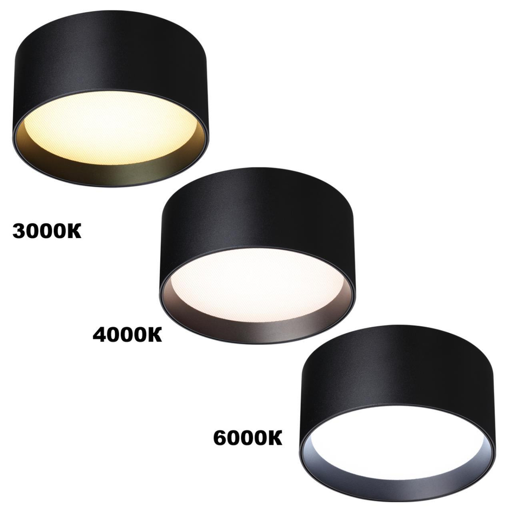 359601 OVER NT25 000 черный Светильник накладной светодиодный с переключ. цв. температуры IP20 LED 36W 220-240V 3000К\4000К\6000К ORBIS