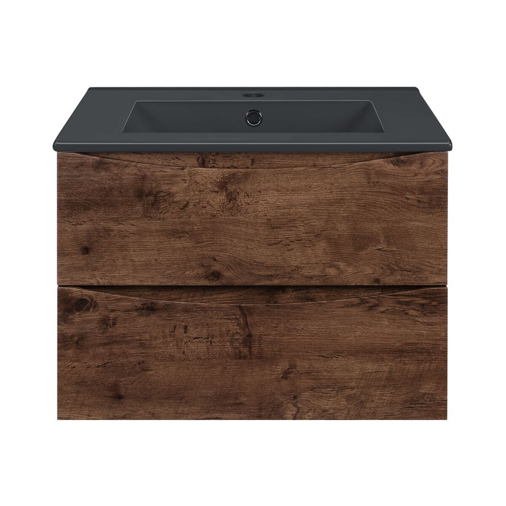 Тумба под раковину Vincea Mia 600 подвесная, 2 выкатных ящика soft close, R.Wood