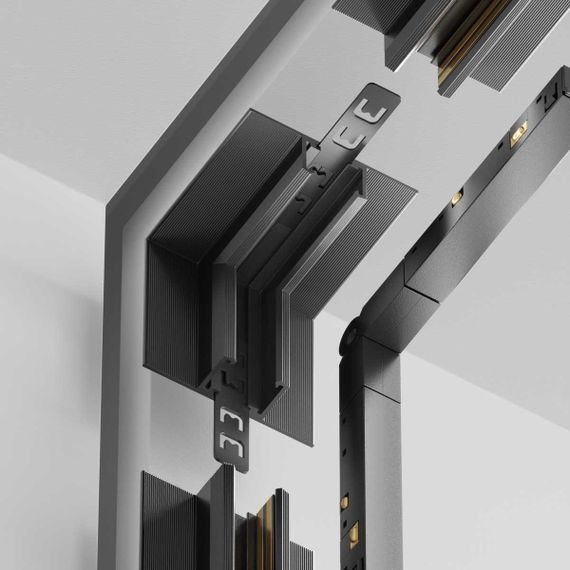 Коннектор угловой внутренний Exility X встраиваемый под ГКЛ 12,5мм, черный Maytoni Technical EXILITY X Accessories for tracks Exility X TRA239ICL-42.1