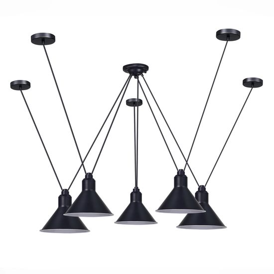 SL1804.403.05 Светильник подвесной ST-Luce Черный/Черный E14 5*60W SVEVO