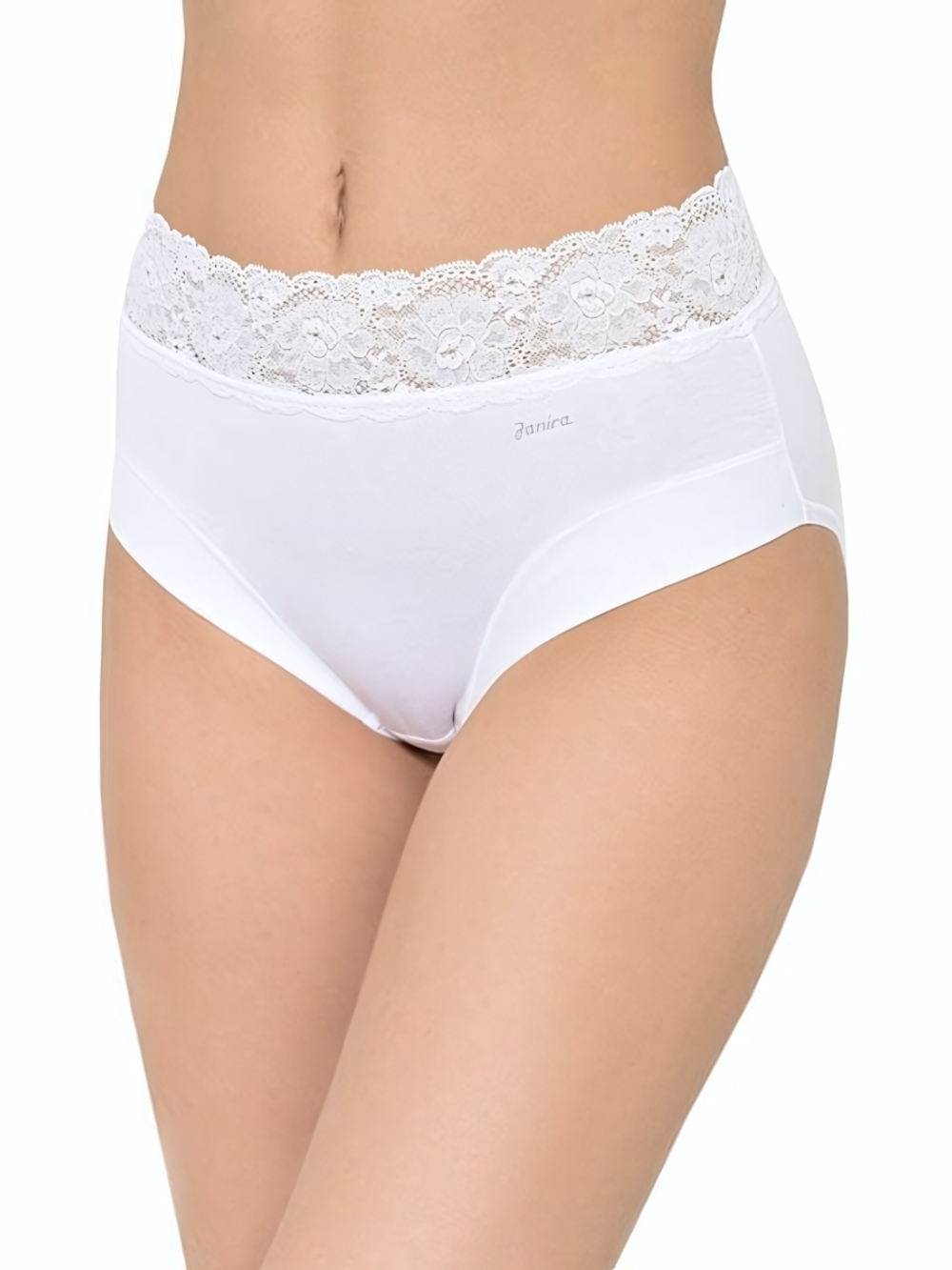 Высокие трусики +size с широким кружевным поясом Dolce Cinture (Размер: XXL) (Цвет: белый)