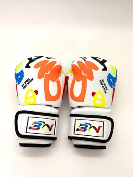 Перчатки для бокса BN бело-оранжевые