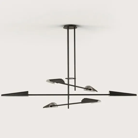 Люстра Bion 6L черная с черными абажурами