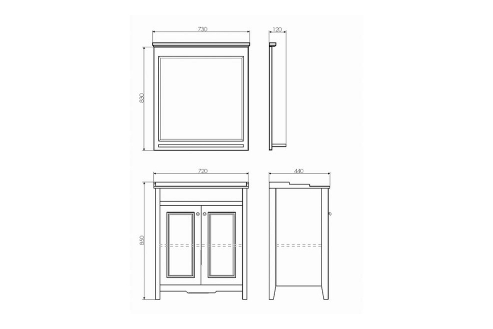 Тумба-умывальник "Тбилиси-70" белый глянец с раковиной COMFORTY XD-F70