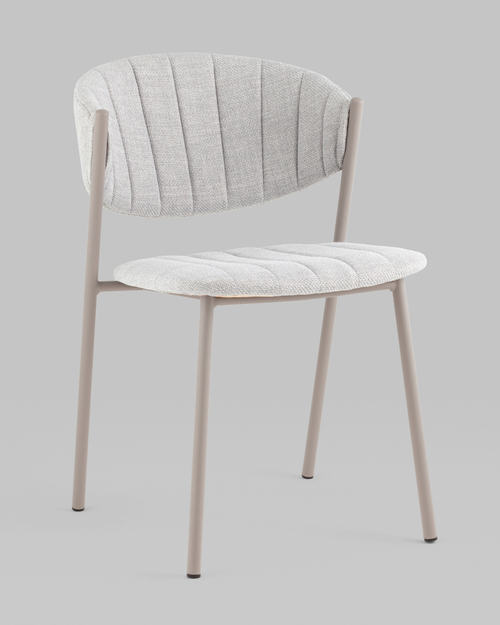 Стул Харпер ткань рогожка серо-голубой каркас серый матовый