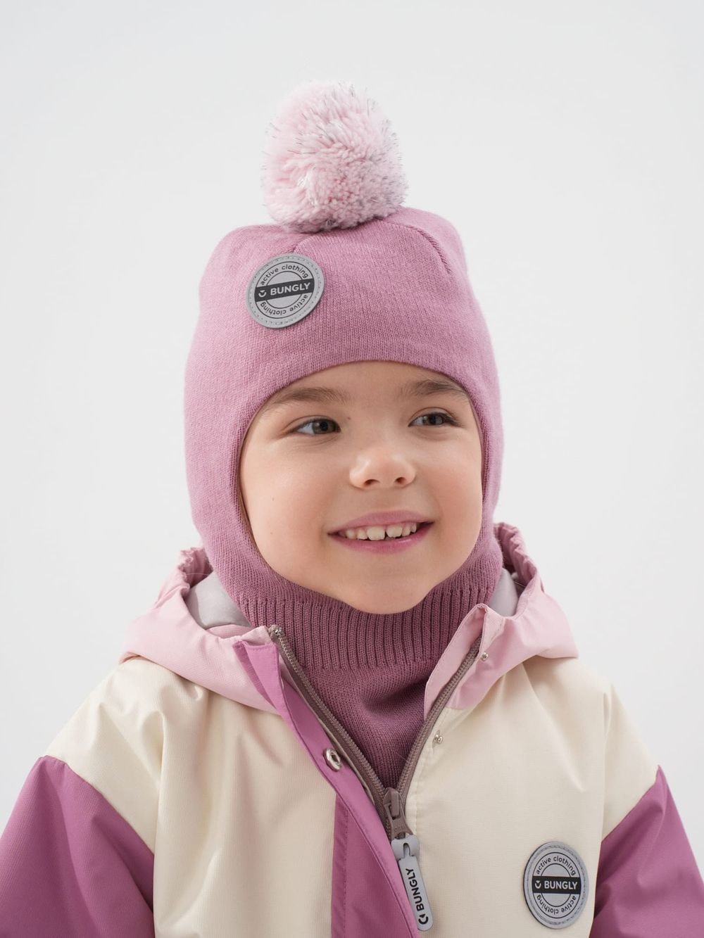 Шлем демисезонный из смесовой шерсти "Пудра"