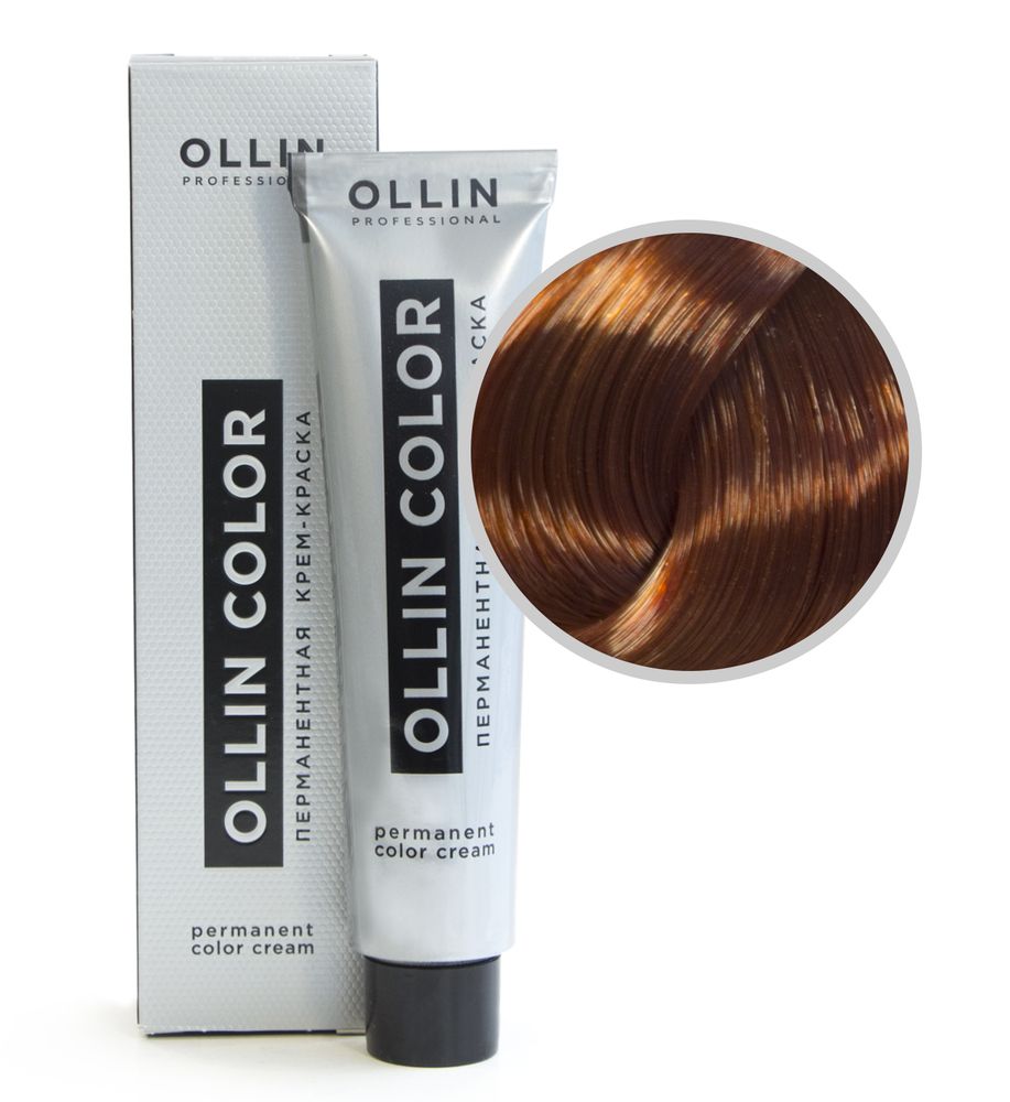 Ollin Color Крем-краска для волос, перманентная, тон №7-4, Русый медный, 60 мл