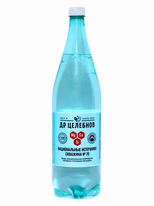 Вода газированная Д.Р. Целебнов минеральная лечебно столовая газированная, 1,5 л