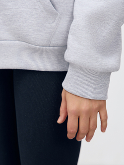 Худи зип с начесом (серый меланж)