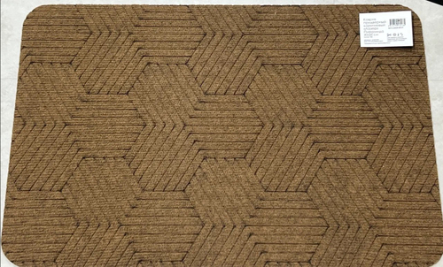 Коврик придверный влаговпитывающий Пирамида Лазер без канта коричневый