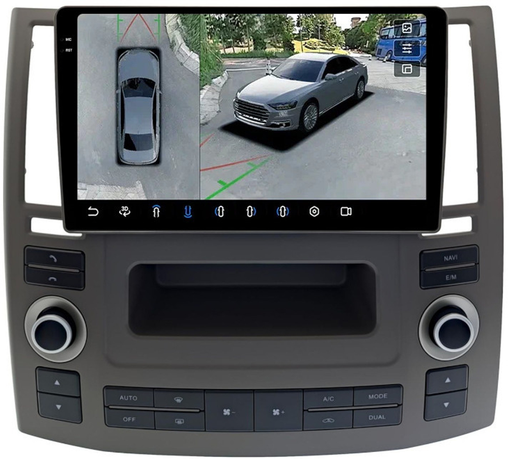 Магнитола для Infiniti FX35, FX45 S50 2006-2008 - FarCar BX9-360-9685 монитор 9.5" 2K QLED на Android 13, 6Гб+128Гб, CarPlay, 4G SIM-слот, 4 камеры в комплекте