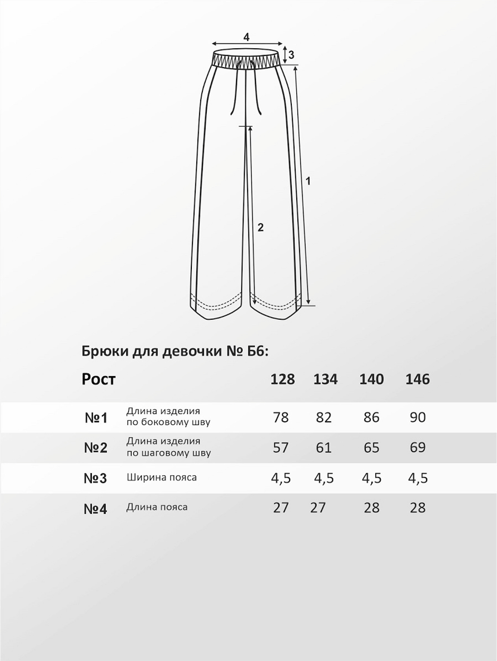 Брюки для девочки, модель №6, рост 128 см, черные