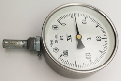 Термометр биметаллический ТБП-100 (0+160), 50мм, G1/2, 2.5, радиальный, показывающий