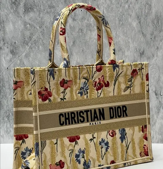 Сумка Dior Book Tote, модель маленького формата бежевый/красный