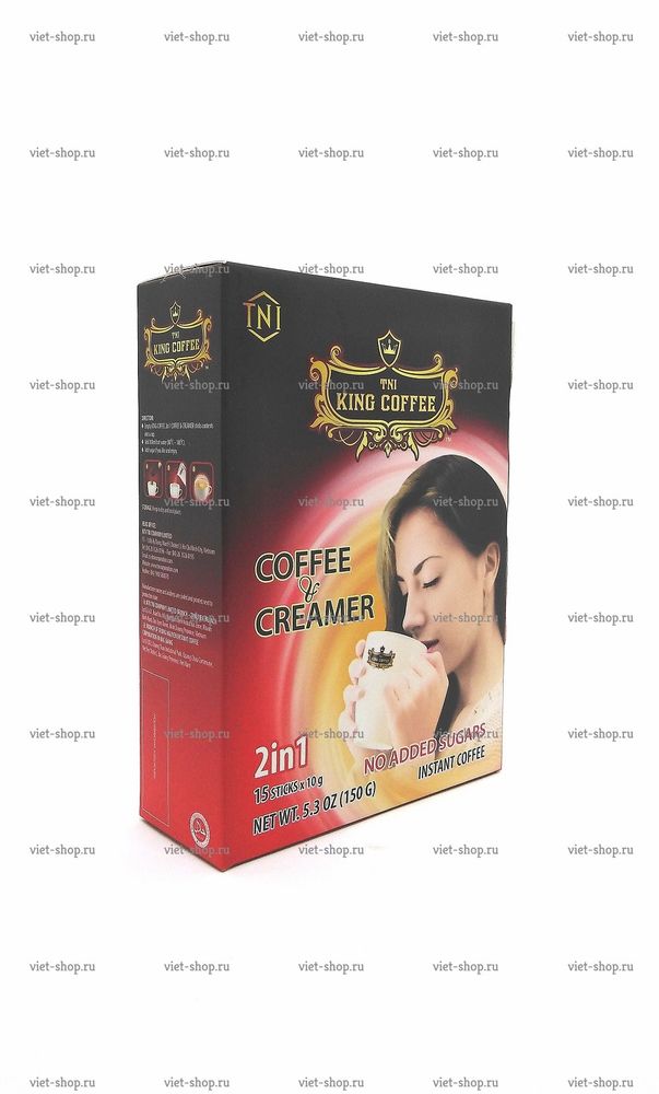 Вьетнамский растворимый кофе King Coffee and Creamer, 2 в 1, 15 пак.