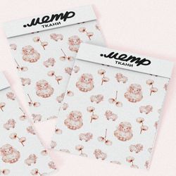 Ткань муслин милые овечки