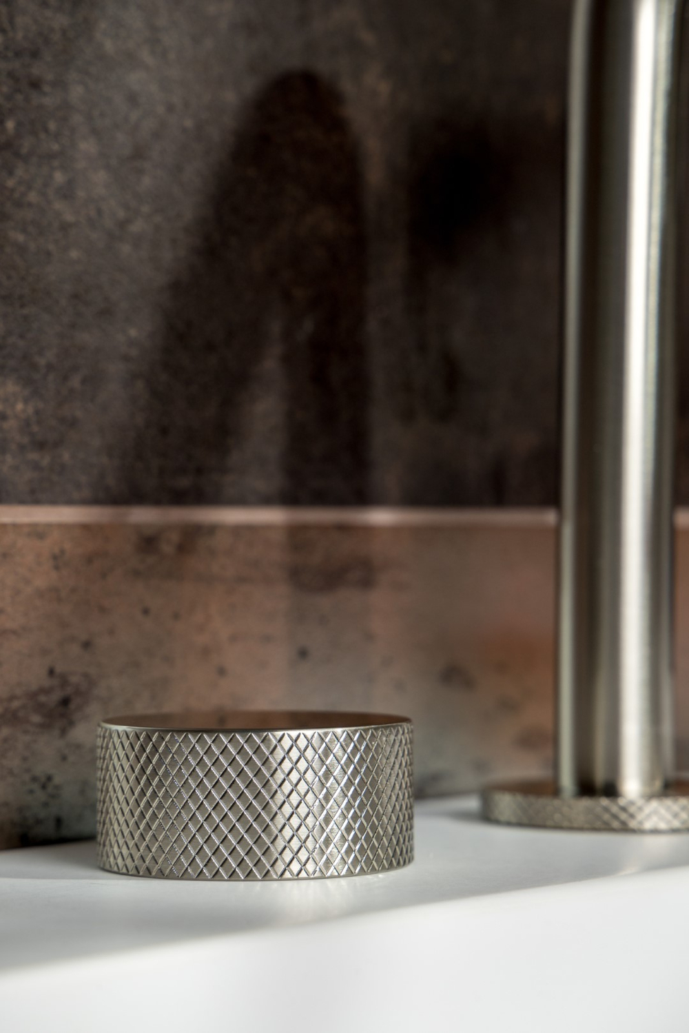 Смеситель на столешницу STICK TOUCH на 3 отв. Nickel Brush