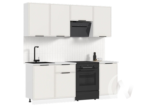 Кухня Николь 2;1м (белый/холст белый/антарес)