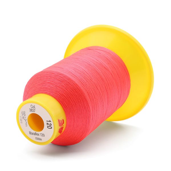 Нитка эластичная Gutermann Maraflex 120 (1500 метров), 1 кат. | 3837 неоновый розовый