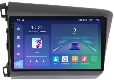 Магнитола для Honda Civic 9 седан 2012-2015 левый руль - Parafar PF132RN2K на Android 13, QLED+2K, ТОП процессор, 4Гб+32Гб, CarPlay, 4G SIM-слот