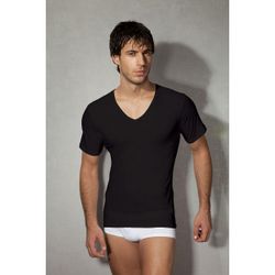 Мужская футболка черная с V-образным воротом из натурального хлопка Doreanse 2810