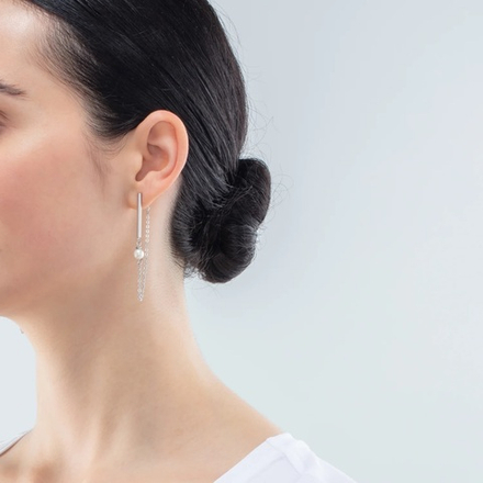 Серьги Coeur de Lion White-Silver 1113/21-1417