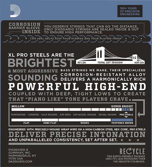 Струны для бас-гитары D'ADDARIO EPS165 5