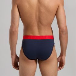 Мужские трусы брифы (белый, синий, черный) набор 3 в 1 Bikkembergs FASHION BICOLOR BKK1USP04TR