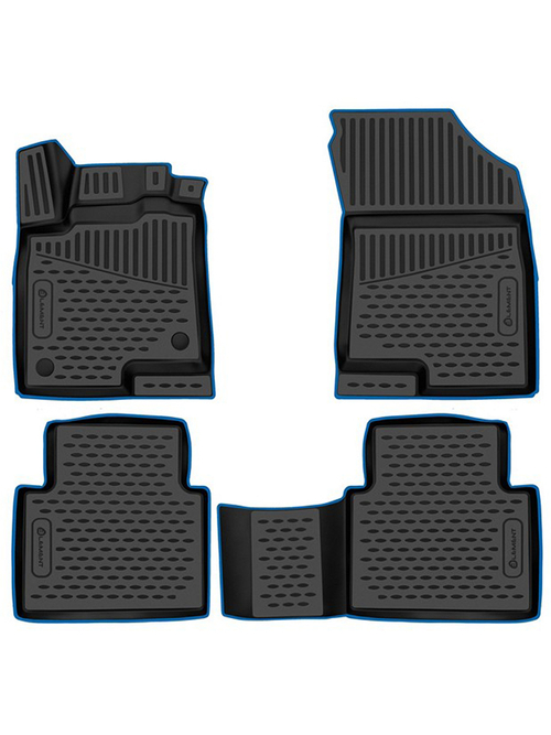 Коврики в салон для, HAVAL Jolion 2021-, 4WD, Внед, 5 дв., 4шт. (Синий кант, полиуретан) KANT.ELEM3DA66905210K.BL