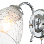 Настенный светильник 1x40Вт E27, металл/стекло, хром