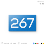 Номер на дверь 267, табличка на дверь для офиса, квартиры, кабинета, аудитории, склада, голубая 120х70 мм, Айдентика Технолоджи