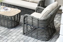 "Ницца" лаунж-зона из искусственного ротанга, цвет серый