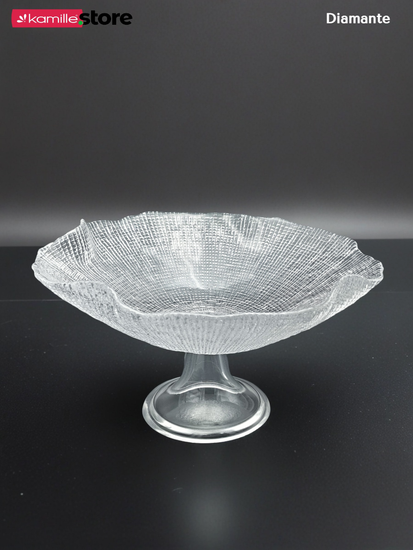 Фруктовница на ножке 28х14 см. из стекла, Diamante