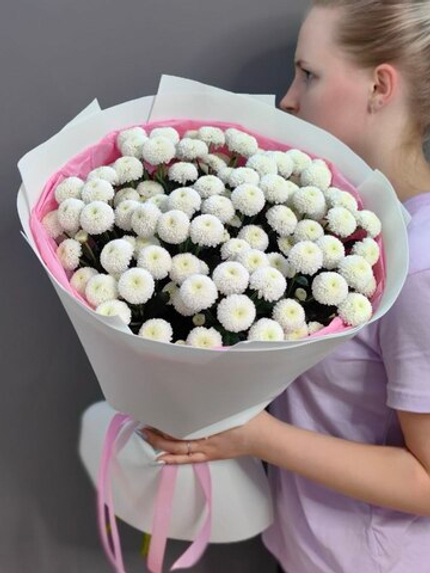 Букет из 11 кустовых хризантем сорта "Ньютон"