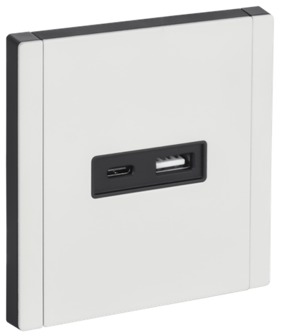 FORTE&PIANO Розетка USB A+C 3,1А FP250M металл белый IEK